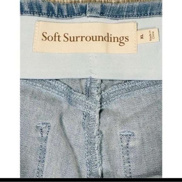 Soft Surroundings Stretch Light Wash Pull-On Blue Jeans Denim Jeggings Size XL - Picture 2 of 4